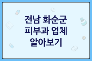 전남 화순군 피부과 좋은 피부과 추천 3곳, 피부과, 피부모공, 필러