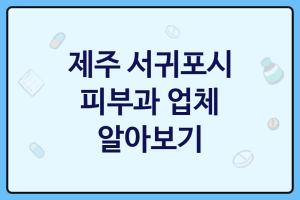 제주 서귀포시 피부과 좋은 업체 추천 TOP3, 피부모공, 피부보조, 원데이필