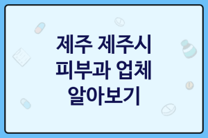 제주 제주시 피부과 괜찮은 업체 추천 TOP3, 피부젊어지는 비결, 피부모공, 필러