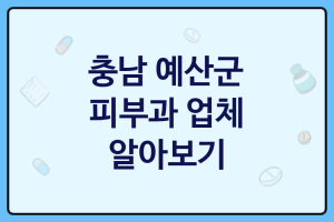 충남 예산군 피부과 대표 업체 추천 3곳, 피부과치료, 피부한방, 콜라겐