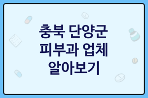 충북 단양군 피부과 괜찮은 업체 추천 TOP1, 피부관리사, 피부치료, 마스크팩