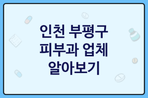 인천 부평구 피부과 좋은 업체 추천 TOP3, 피부과치료, 피부전문의, 콜라겐