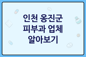 인천 옹진군 피부과 괜찮은 피부과 추천 TOP3, 피부샵, 피부미용샵, 원데이필