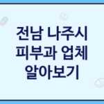 전남 나주시 피부과 좋은 피부과 추천 3곳, 피부과, 피부미백, 왁싱